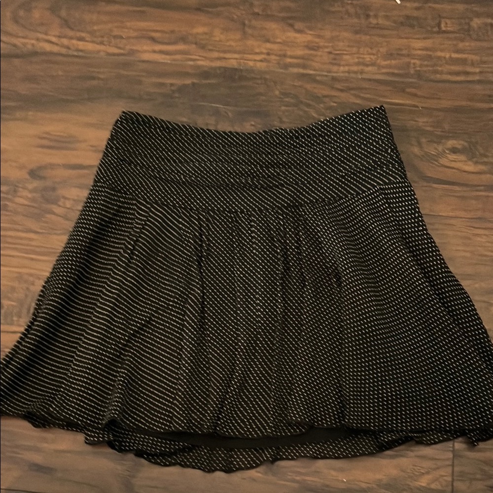 Express Black and White Skater Mini Skirt